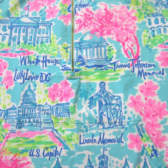 NWT Lilly Pulitzer Skipper Popover in Lilly Loves DC Landmark Jacket XL - Picture 2 of 4